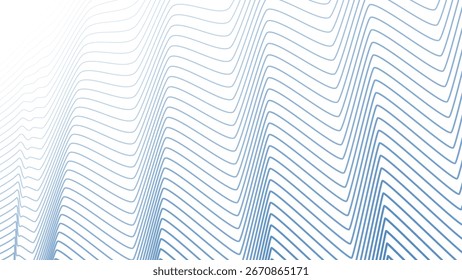 Blue Azzure Stripes Line Zig Zag Abstract Background with Modern Geometric Pattern Design