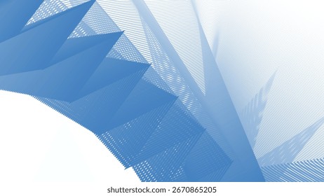 Blue Azzure Stripes Line Zig Zag Abstract Background with Modern Geometric Pattern Design