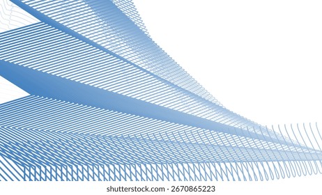 Blue Azzure Stripes Line Zig Zag Abstract Background with Modern Geometric Pattern Design