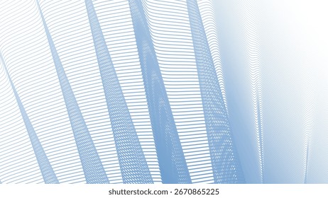 Blue Azzure Stripes Line Zig Zag Abstract Background with Modern Geometric Pattern Design