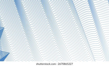 Blue Azzure Stripes Line Zig Zag Abstract Background with Modern Geometric Pattern Design