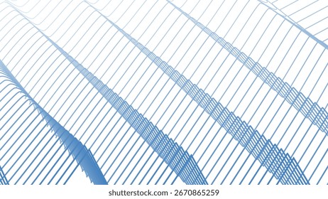 Blue Azzure Stripes Line Zig Zag Abstract Background with Modern Geometric Pattern Design