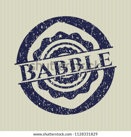 Blue Babble distressed grunge stamp