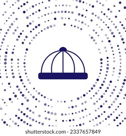 Blue Baby hat icon isolated on white background. Abstract circle random dots. Vector