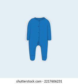 Blue baby jumpsuit in long sleeve design for baby cloth advertising design