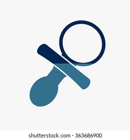Blue Baby Pacifier - black vector icon 