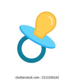 Blue Baby Pacifier. Flat Illustration. Vector Image