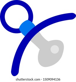 blue baby pacifier for baby object for design on a white background accessory to relax and soothe
