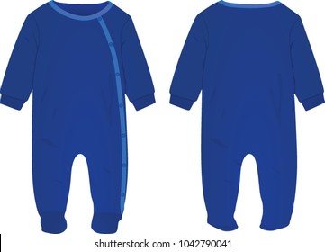 Blue baby romper. vector illustration