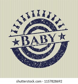 Blue Baby rubber grunge stamp