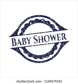 Blue Baby Shower distress rubber seal