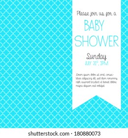Blue Baby Shower Invitation for a baby boy - vector illustration EPS10 