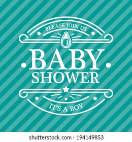 Blue baby shower invitation card for boys