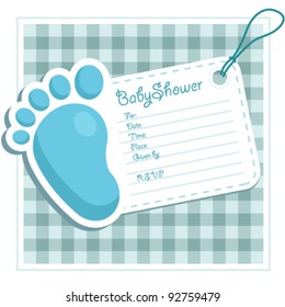 Blue Baby Shower Invitation Tag