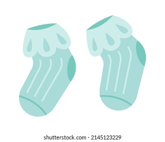 Blue Baby Socks. Vector Illustration