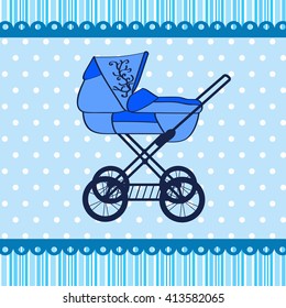 blue baby stroller