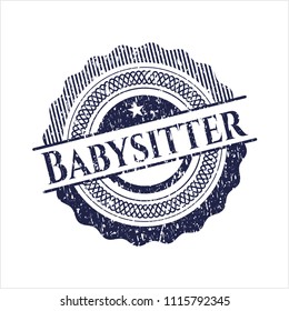 Blue Babysitter distress rubber grunge seal