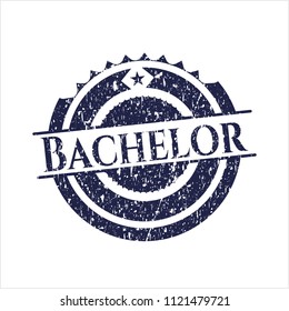 Blue Bachelor distress rubber grunge seal