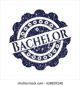 Blue Bachelor distressed rubber grunge stamp