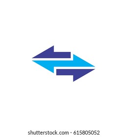 Blue Back Forth Arrow Logo Design Stock Vector (Royalty Free) 615805052