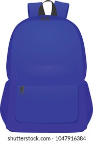 Blue back pack. vector illustration