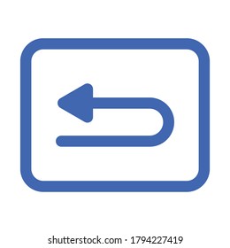 signo de flecha de retorno azul