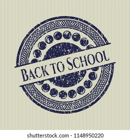 Blue Back to School distressed rubber seal