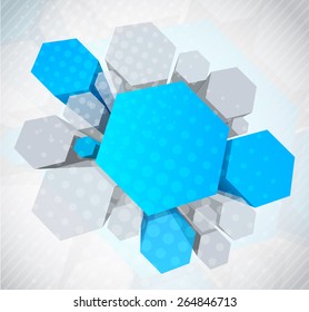 Blue background with 3d element