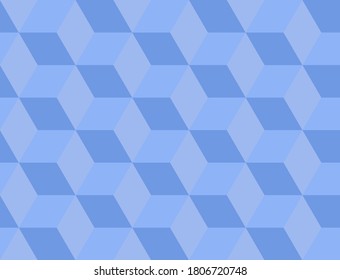 Fondo azul con cuadrados 3D. Ilustración vectorial sin inconvenientes. Diseño geométrico para web, envoltura, afiche, etc. Siga otros patrones de mosaico en mi colección.