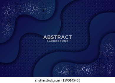 Blue background with 3D style. Luxury design concept. 