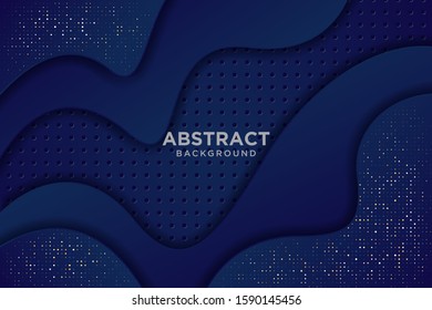 Blue background with 3D style. Luxury design concept. 