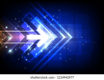 blue background abstact technology arrow