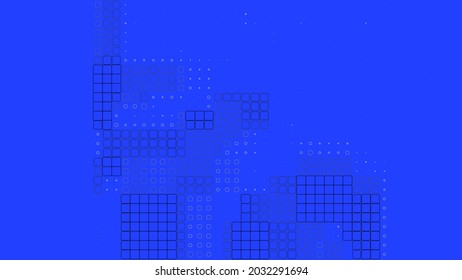 Fondo azul. Resumen del diseño arquitectónico. Ilustración digital en 2D.