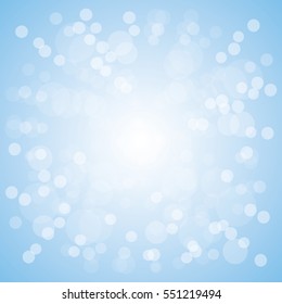 Blue background with abstract bokeh light shining