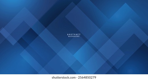 Blue background with abstract box rectangle geometric shapes modern element for banner, presentation design and flyer