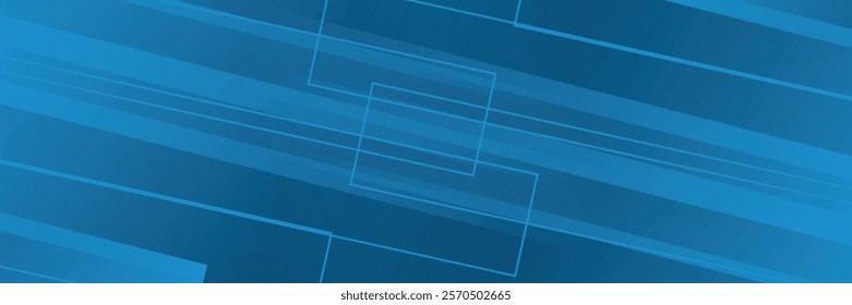 Blue background with abstract box rectangle geometric shapes modern element for banner, presentation design and flyer