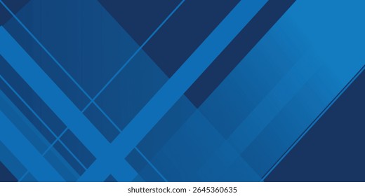 Blue background with abstract box rectangle geometric shapes modern element for banner, presentation design and flyer