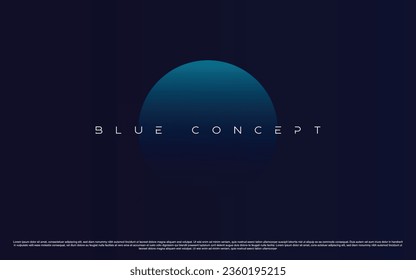 Blue background. Abstract circle gradient backdrop of rich and luxurious colors. Useful for backgrounds, presentations, mailer, templates etc.