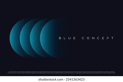 Blue background. Abstract circle gradient backdrop of rich and luxurious colors. Useful for backgrounds, presentations, mailer, templates etc.