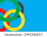 Blue background with abstract circles.