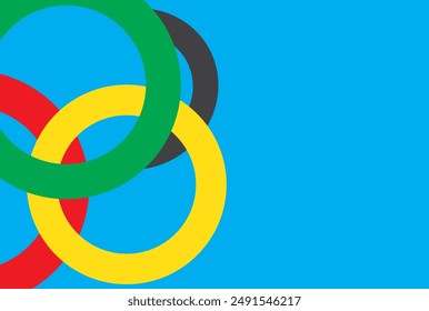 Blue background with abstract circles.