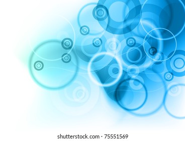 Blue background with abstract circles