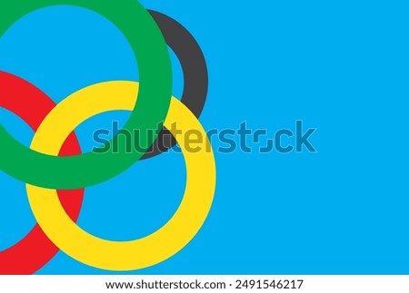 Blue background with abstract circles.