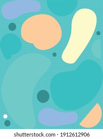 fondo azul con formas circulares abstractas, diseño colorido, ilustración vectorial