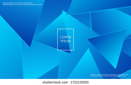 Blue Background. Abstract Cover Design. Geometric Background. Creative Blue Wallpaper. Geometric Shapes. Trendy Gradient Poster. Vector Illustration.