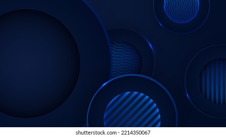 Abstraktes, geometrisches Design mit modernem Unternehmenskonzept auf blauem Hintergrund. Vektorgrafik für Visitenkarten, Präsentationsdesign, technisches Banner, Spielhintergrund und vieles mehr