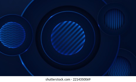 Abstraktes, geometrisches Design mit modernem Unternehmenskonzept auf blauem Hintergrund. Vektorgrafik für Visitenkarten, Präsentationsdesign, technisches Banner, Spielhintergrund und vieles mehr