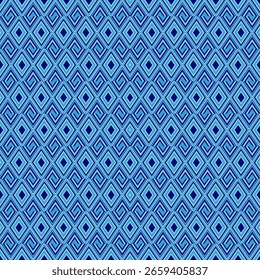 Blauer Hintergrund mit abstrakten geometrischen Diamanten Formen nahtlose Muster. Vektorgrafik.