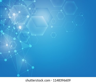 blue background abstract geometric polygon hexagon pattern 
