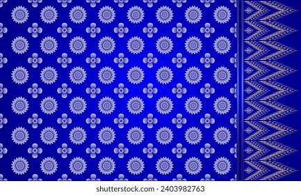 Fondo azul Gradiente abstracto, floral, asiático oriental sin soldadura